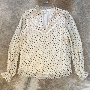 Polka Dot Blouse - Cream and Black